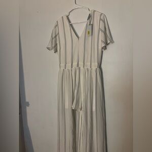 Skies are Blue‎ Striped Romper Dress with Shorts L